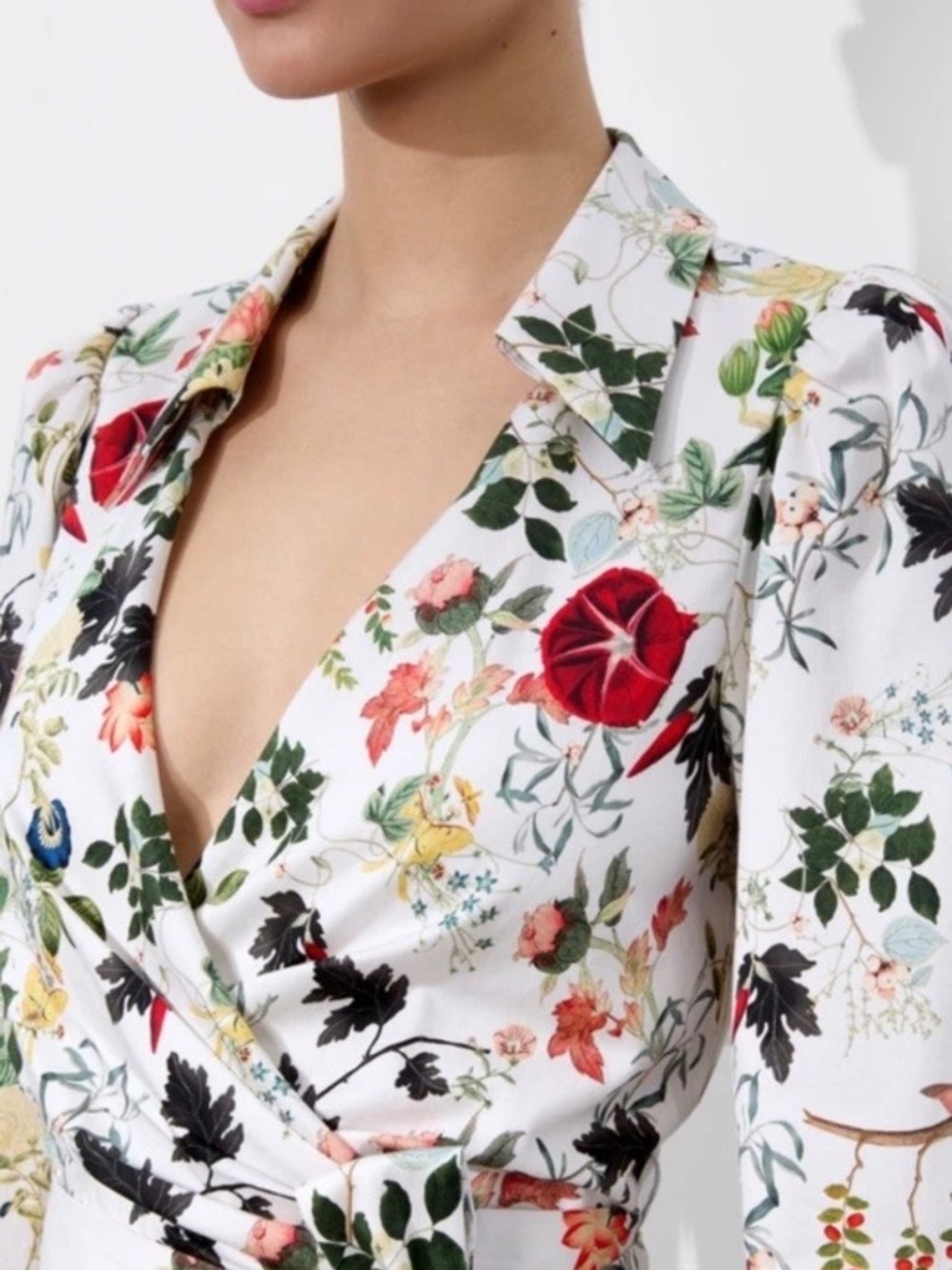 Alice + Olivia Alisa Vanilla Kiss Faux Wrap Shirt Mini Dress NWT Sz 8 - Picture 2 of 16